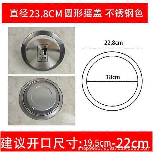Round Recessed Countertop Covers Stainless Steel Garbage Can Built-In Flap Covers Trash Grommet Swing Trash Can Lid for Home Kitchen