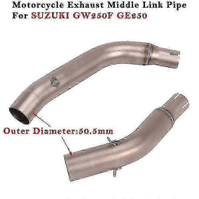 Modified Exhaust System with Stainless Steel Double Middle Link Pipe & Silencer for Suzuki GW250 & GE250 - Performance Upgrade
