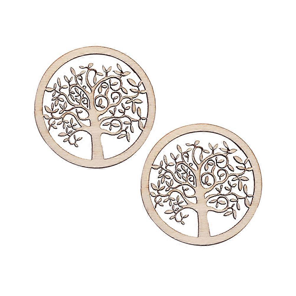 10pcs DIY Unfinished Wooden Round Log Discs for Crafts, Tree Ornaments, Scrapbooking, Art Projects, and Embellishments