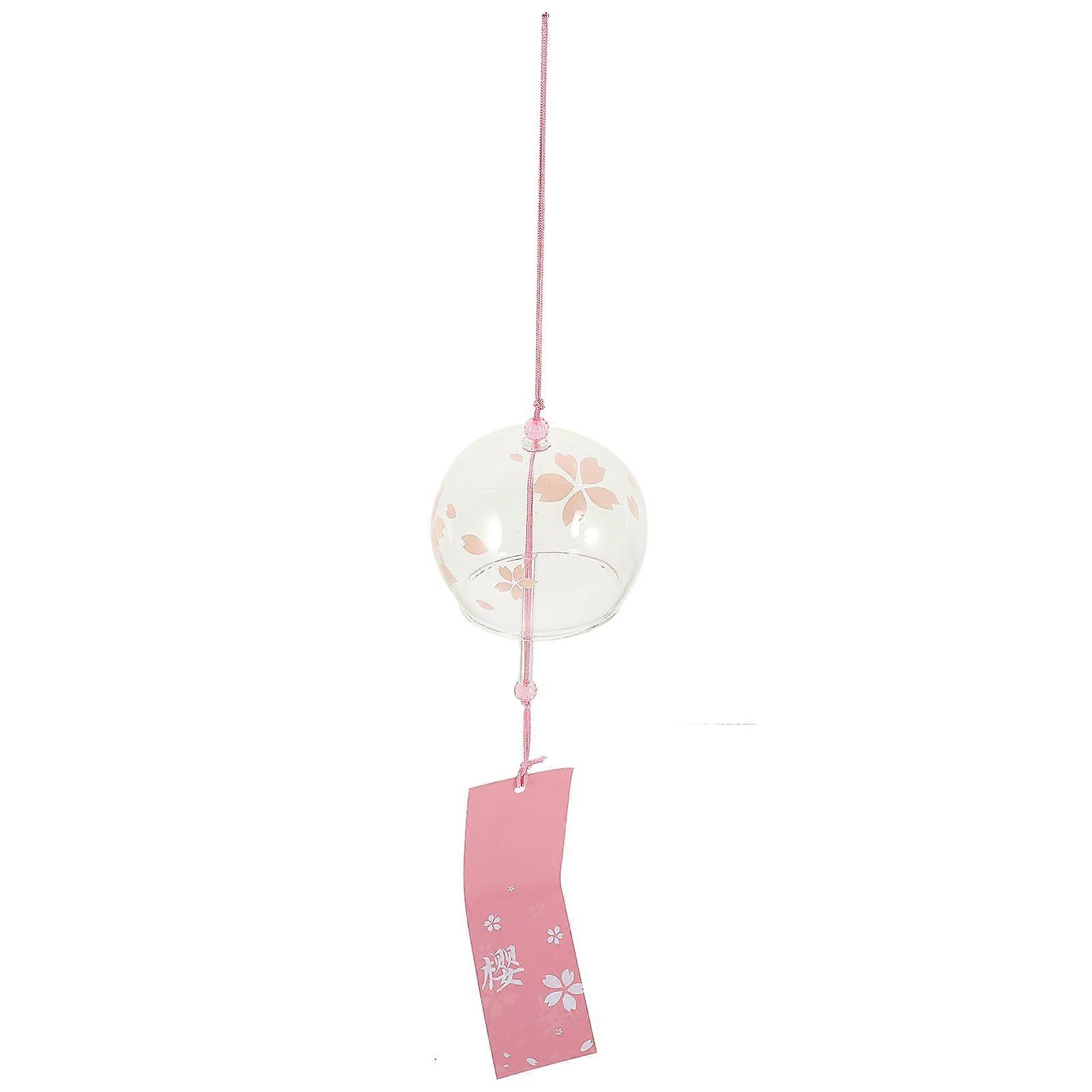 Glass Wind Chimes Japanese Chime Simple and Beautiful Label Pendnat Chimes Wind Bells(Pattern 1)