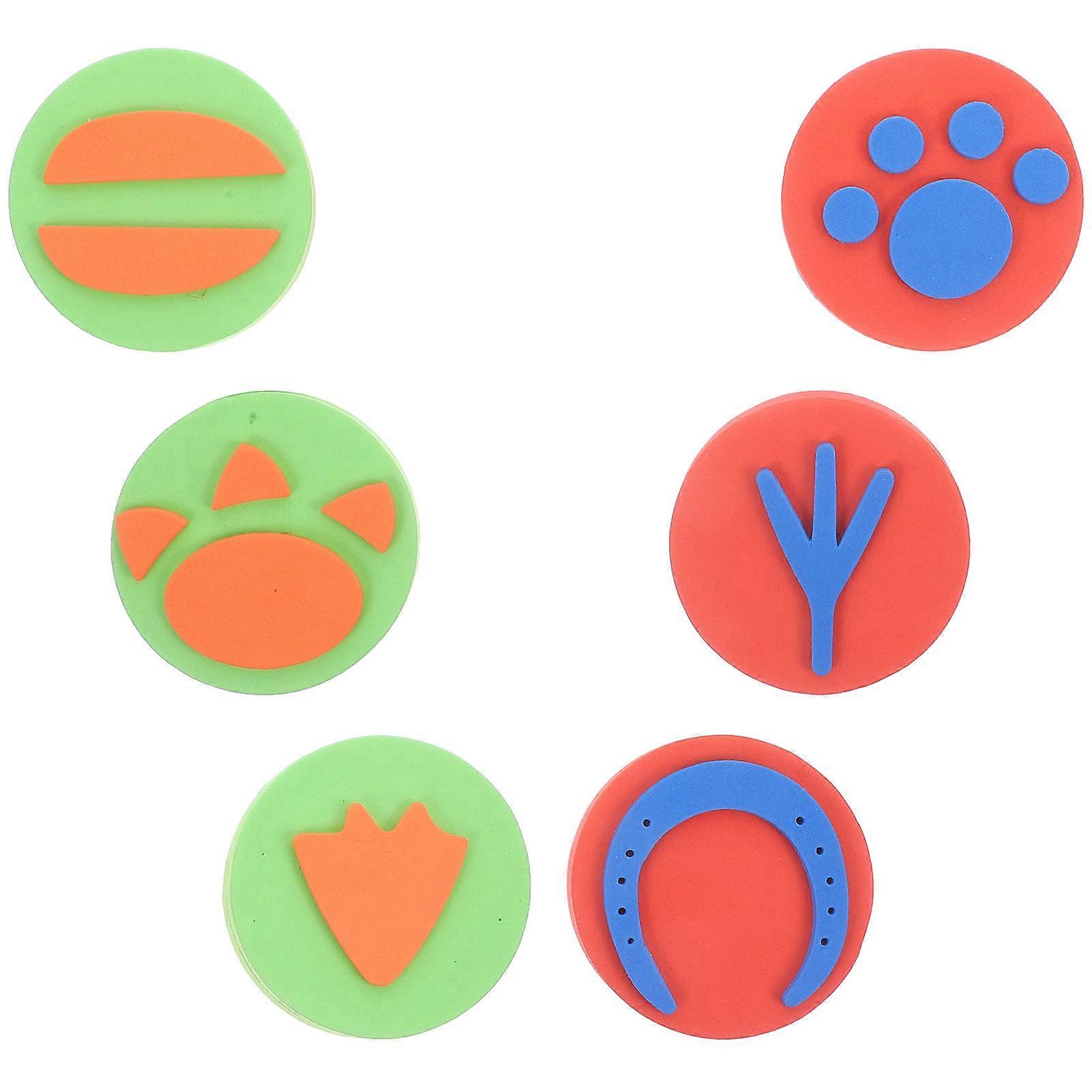 6pcs Assorted Animal Hand Stamps Eva Graffiti Stamps for Creative Painting, Early Education Tool to Inspire Imagination and Artistic Expression