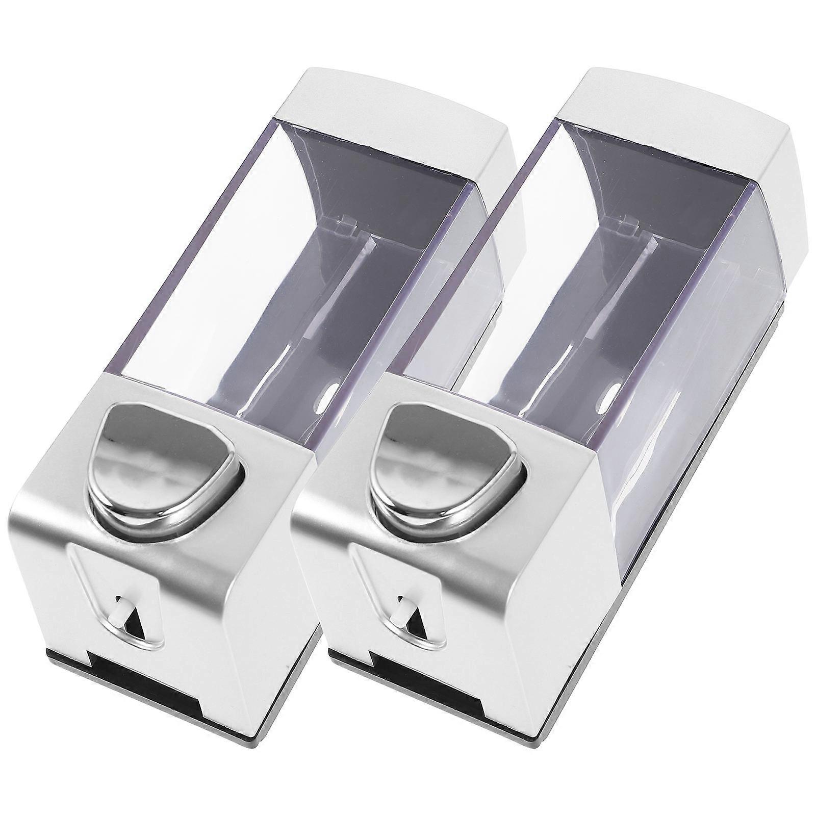 2pcs Wall Mount Soap Dispenser with Shampoo Container   Smooth Pump, Leak Proof, Transparent Design for Easy Liquid Observation