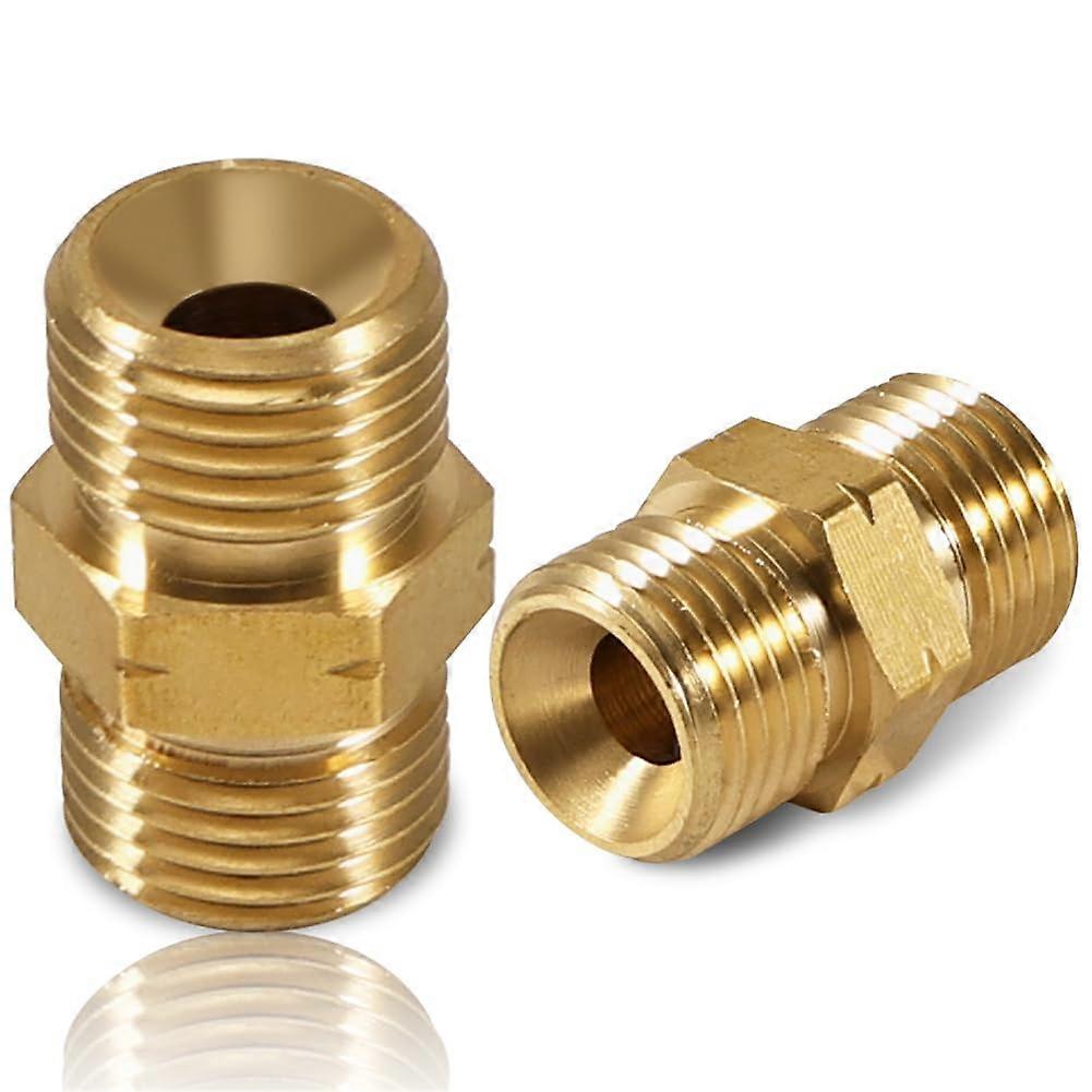 Brass Gas Hose Connector 1/4 Inch Male Thread DN8 LKS Double Nipple Coupling Propane Acetylene Pack of 2