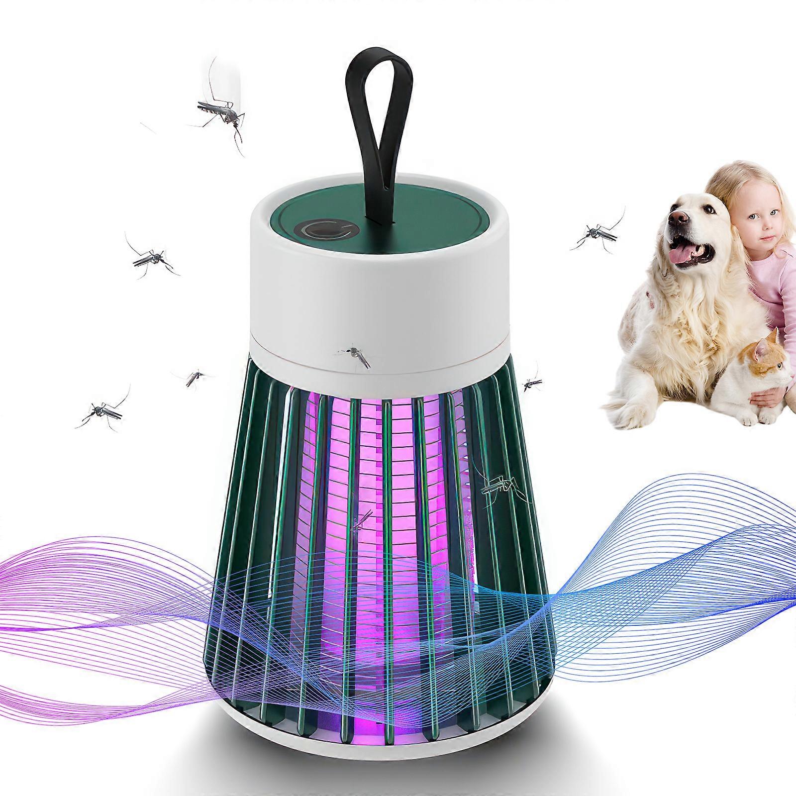 USB Rechargeable Electric Mosquito Zapper Lamp_Green 2pcs