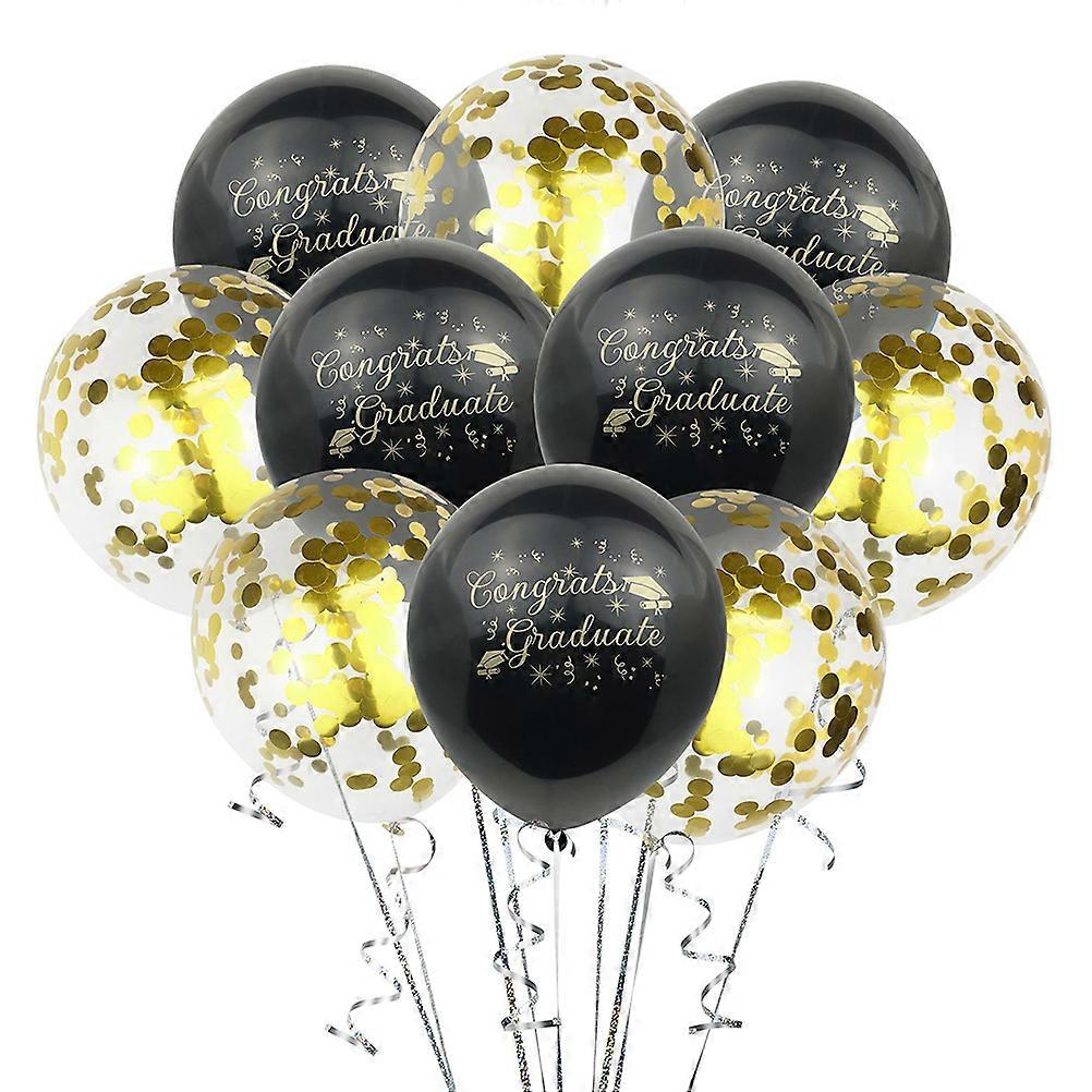 12 Inch Graduation Balloons Assorted Colors Celebration Decor For School Occasion With Reusable Feature 10Pcs