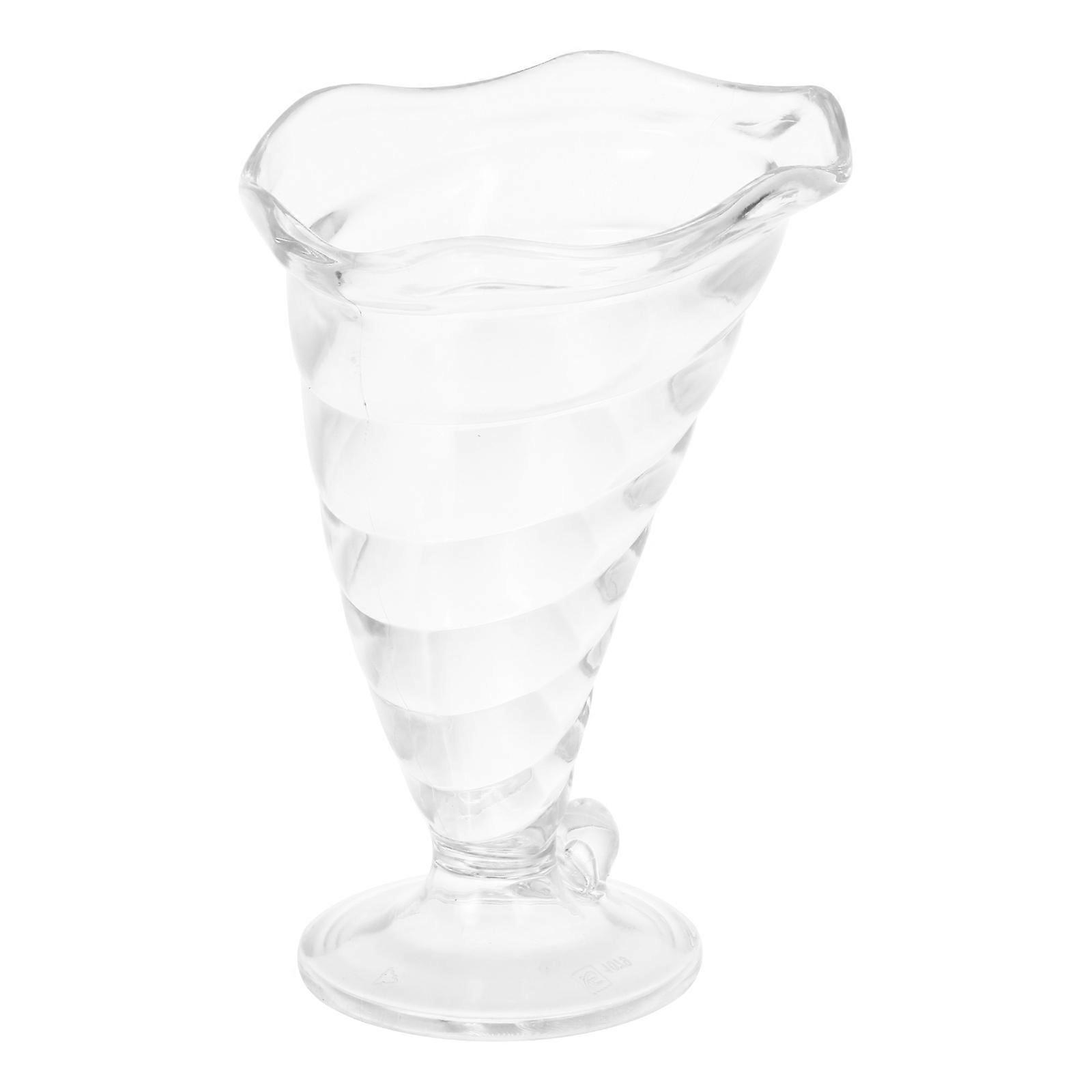 Plastic Ice Cream Cup 340ml For Casual Family Dinners Transparent Modern Design 1Pack
