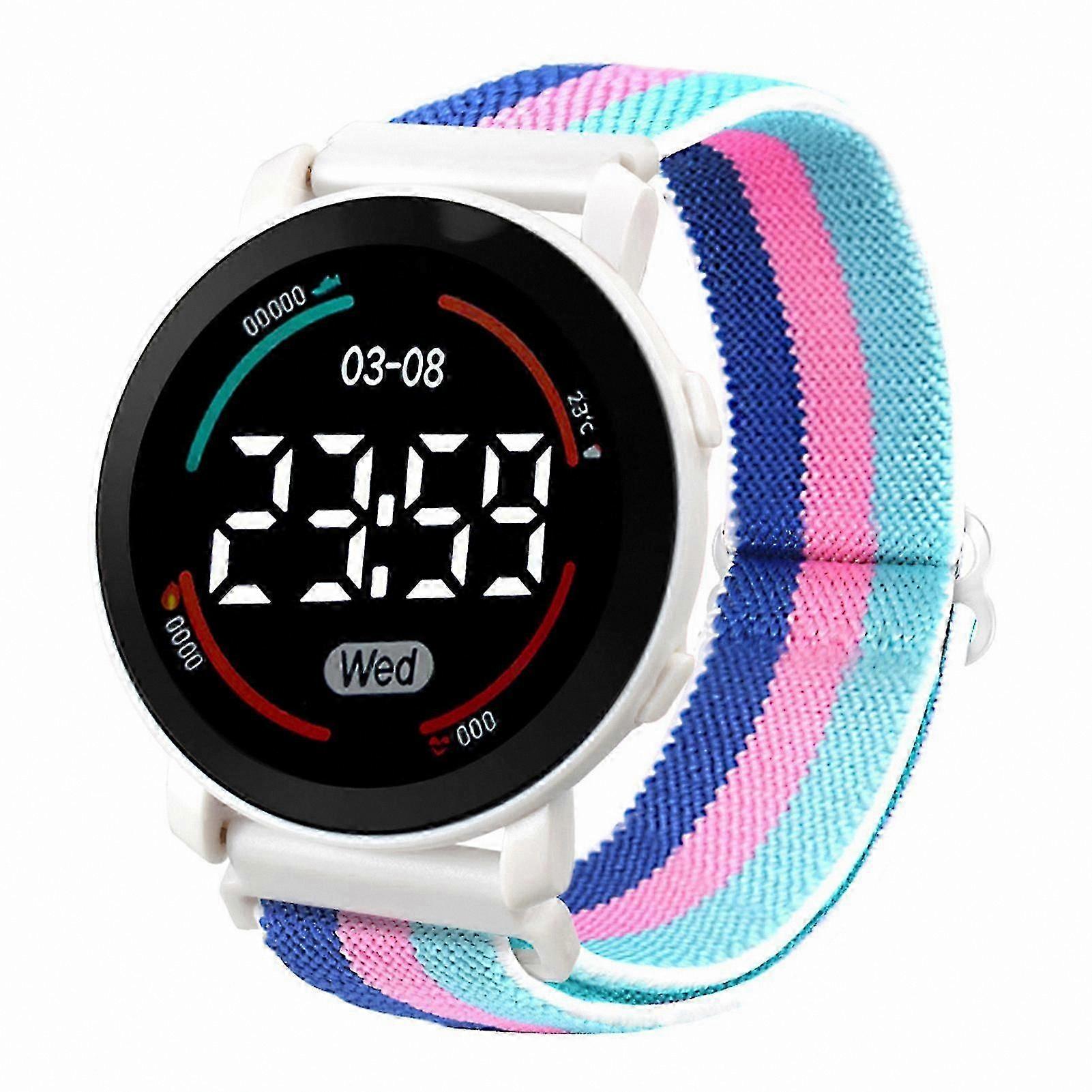 أطفال LED ساعة رقمية مستديرة الاتصال الهاتفي للماء الرياضة ساعة اليد للأولاد والبنات أزياء ساعة إلكترونية