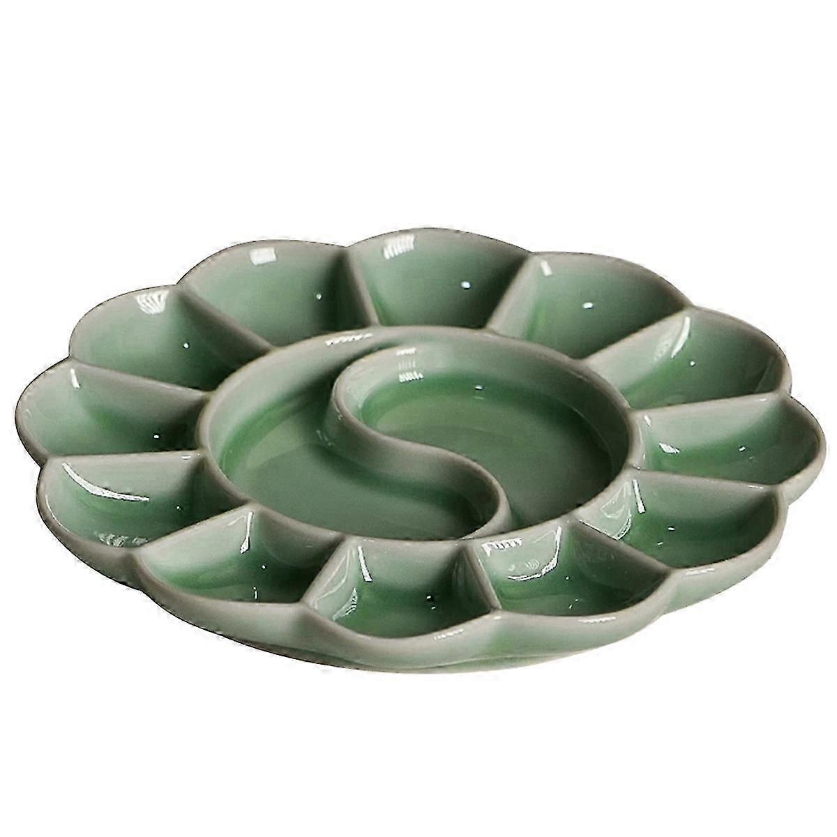 Handmade Celadon Watercolor Paint Tray Pen Holder