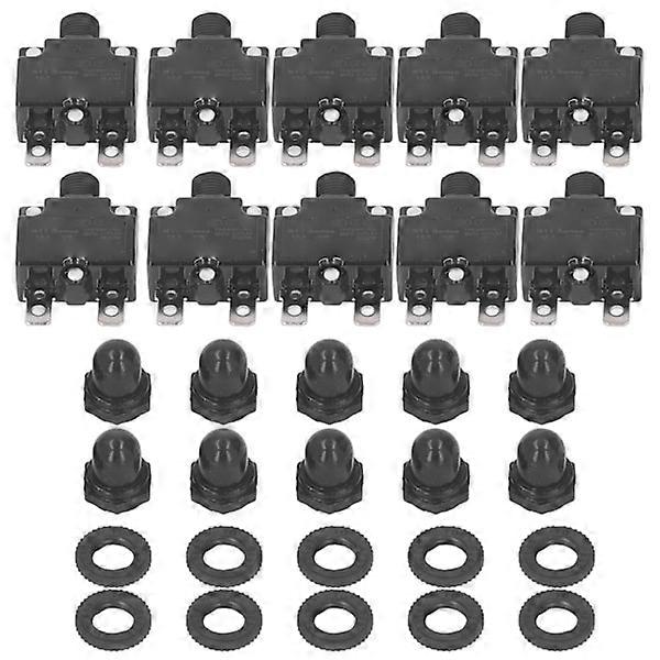 10 Pcs Automatic Reset Relay Fuse 15A Thermal Switch Circuit Breaker Overload Protector Waterproof 125 250VAC 65VDC