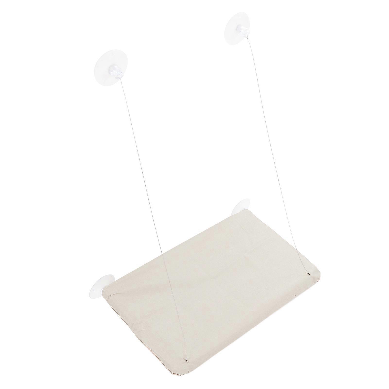 Cat Window Perch Window Mounted Bed Suction Cup Hammock Space Saving Detachable Washable Pet Resting Seat Beige
