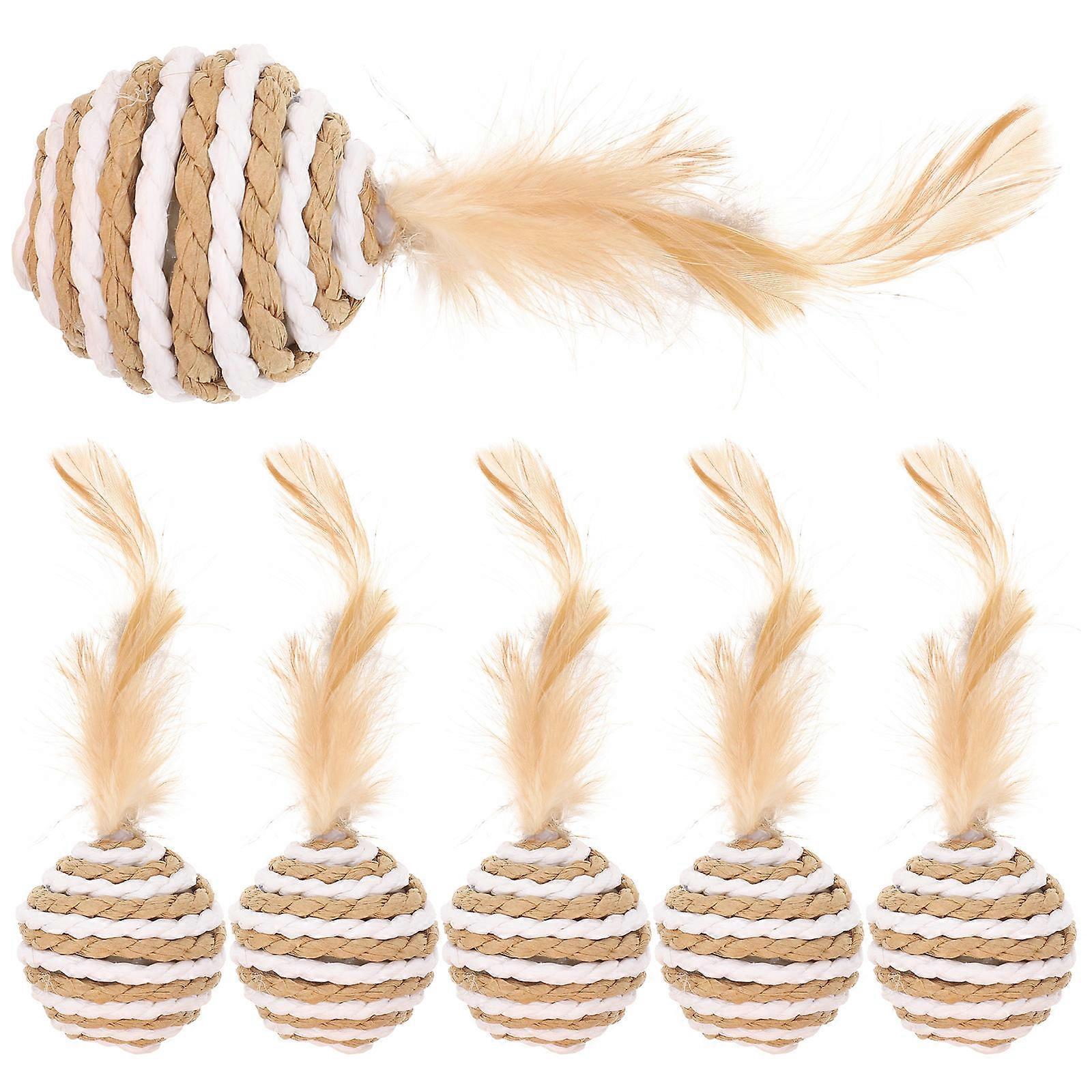 Ball Cat Toy for Exercise 6Pcs Fun Interactive Cat Play Toy