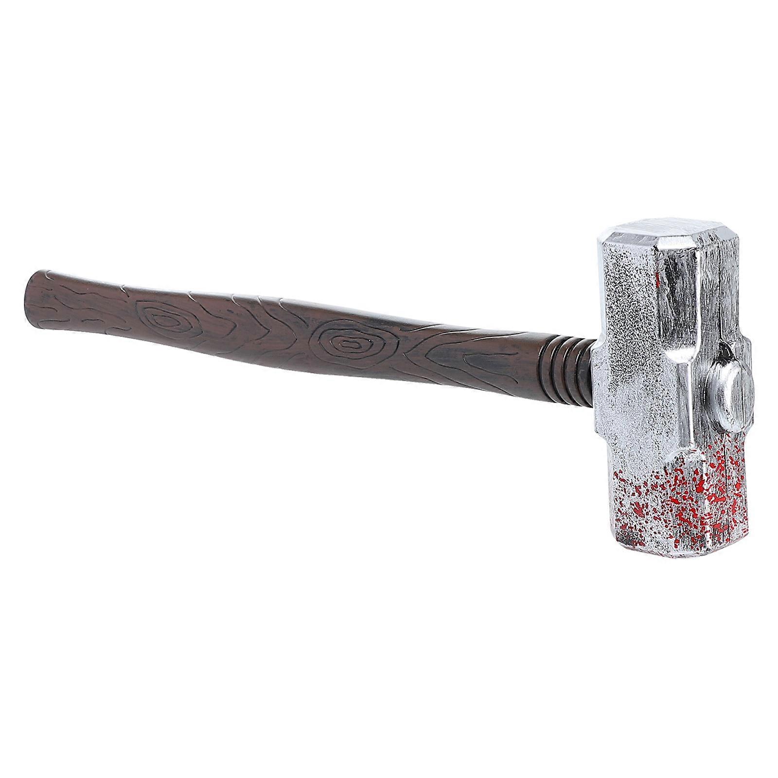 Funny Plastic Halloween Hammer Toy for Costume Parties and Role Play with Blood Design 1Pc Coffee
