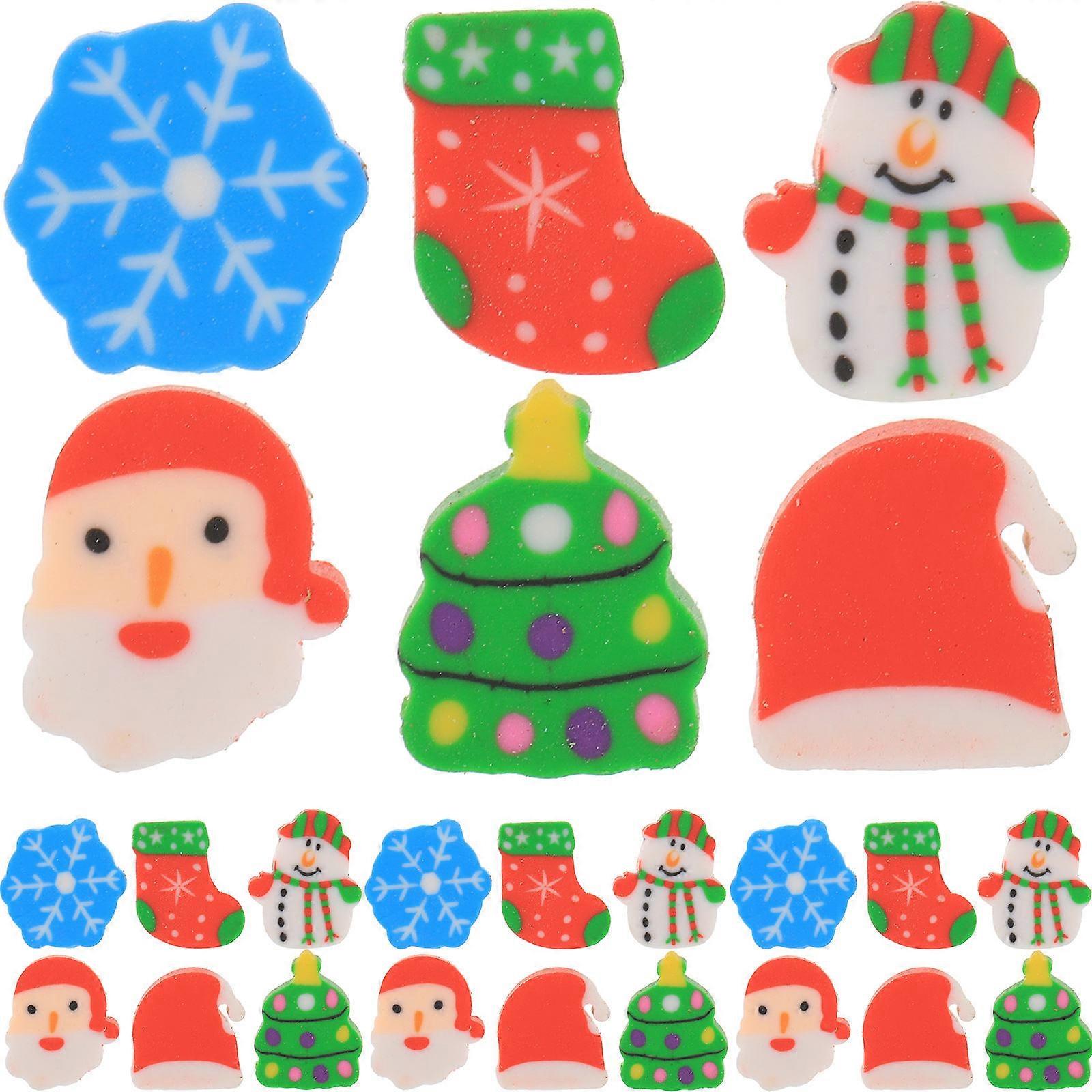 School Essential, Pencil Eraser with Fun Christmas Pattern, Lightweight Utility