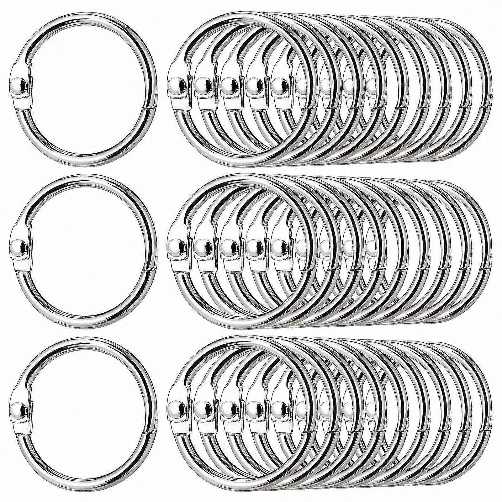 100 Pack 25mm Metal Binder Rings for Flashcards and Documents