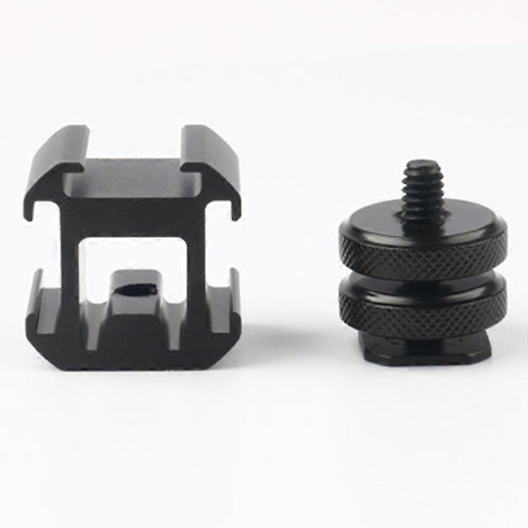 Triple hot shoe adapter extension bracket for microphone