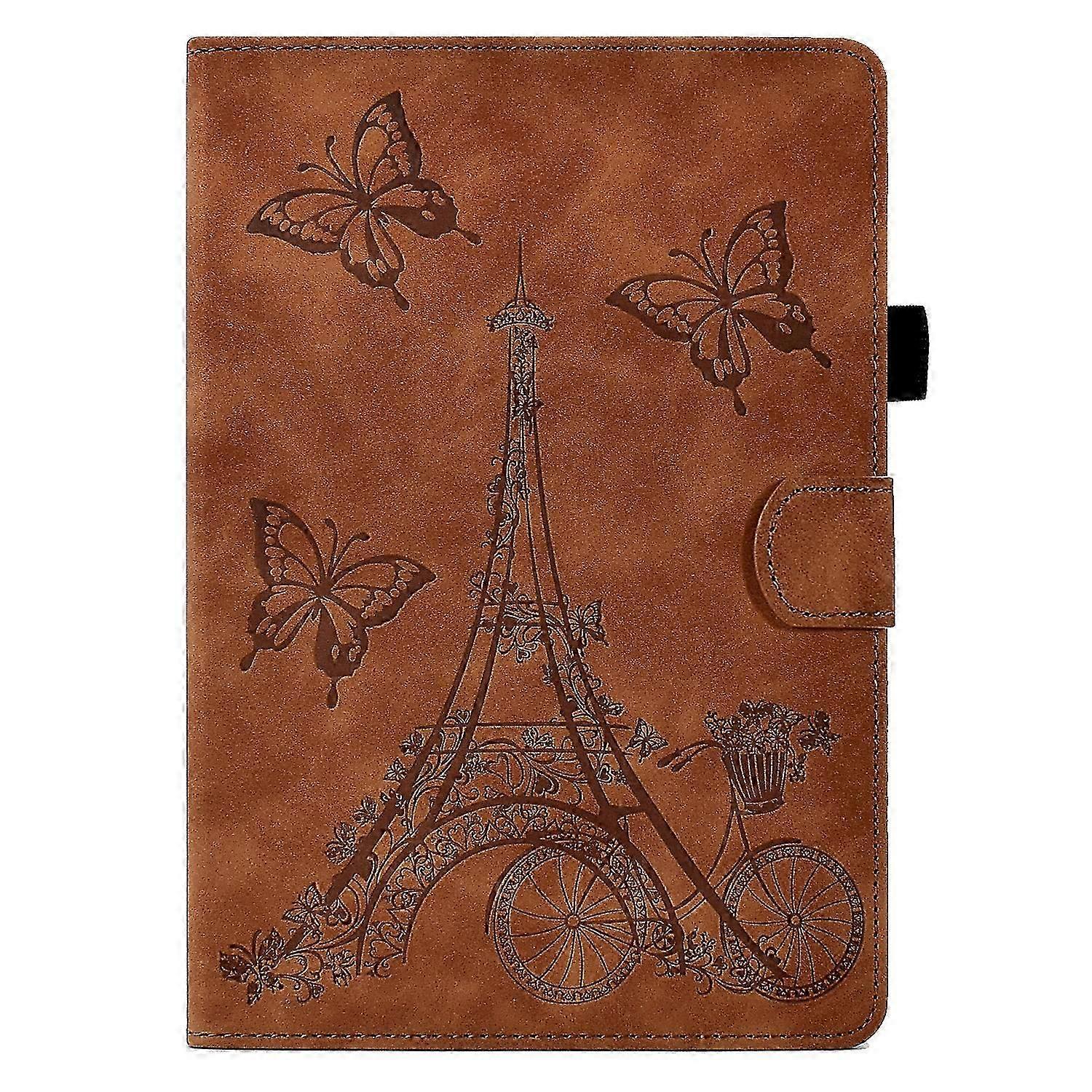 Tablet Case For Lenovo Tab P11 Tower Embossed Leather Smart Tablet Case(Brown)