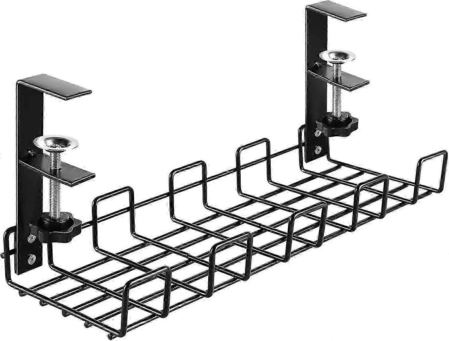 Under Desk Cable Management Compartment Home Storage Rack Black