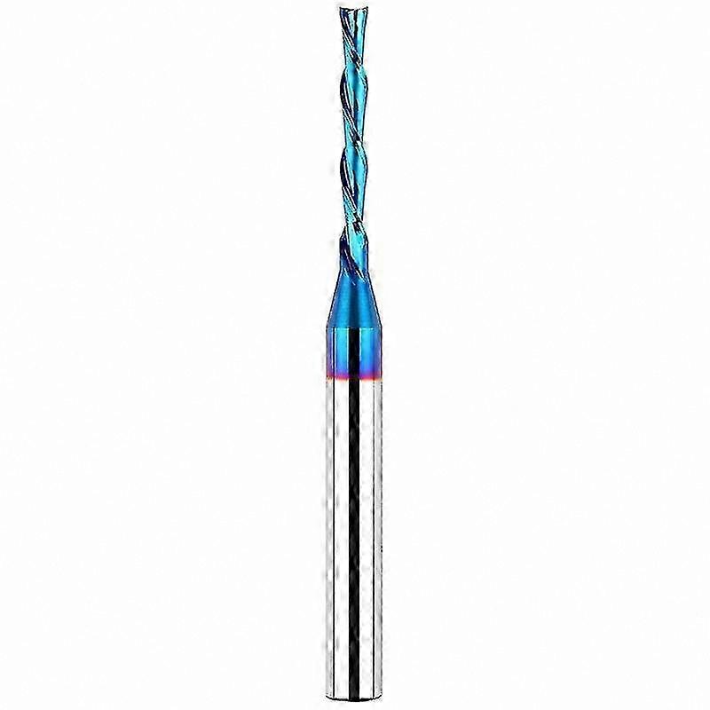 1/4" Shank Solid Carbide Spiral Router Bit, 1/8" Cutting Diameter, Extra Long 3" Length for Precision Woodworking Tasks