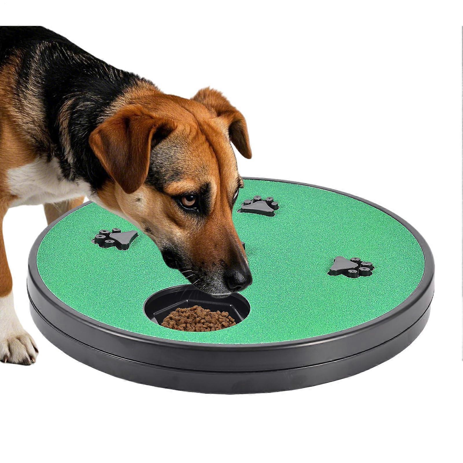 Dog Nail Plate, Rotating Interactive Feeding Mat, Non-Slip Base, Paw-Friendly Design, Size J, Green