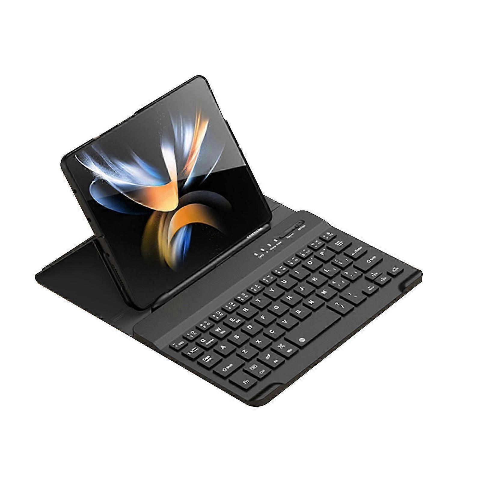Galaxy Z Fold 4 Clavier Bluetooth détachable, couvercle de clavier dur en cuir