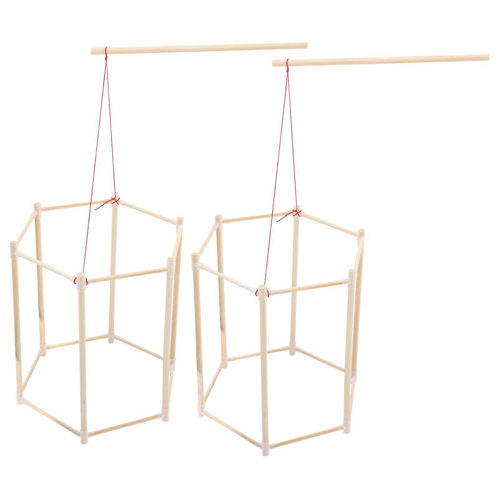 2 Sets DIY Lantern Bracket Craft Accessories Unfinished Frame for Creative Art Projects and Crafting Fun for Boys