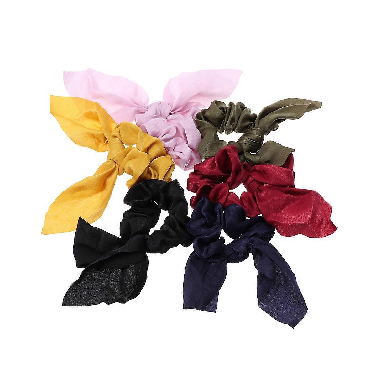 6 Pcs Ponytail Holders Featuring Knotted Design For Women Assorted Color Great For Any Occasions