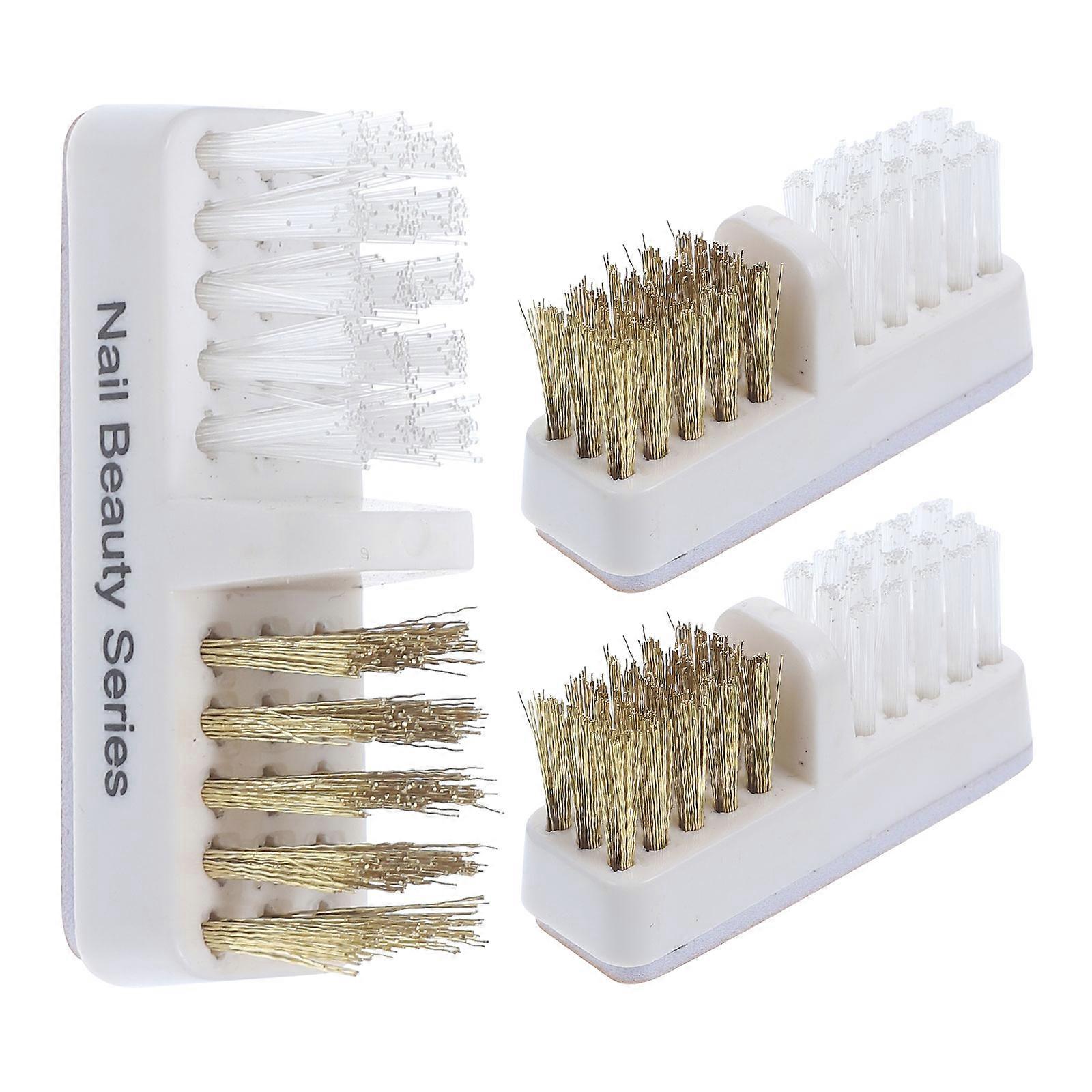 3pcs Nail Drill Bits Cleaning Brush Set Durable Copper Wire Manicure Tool for Electric Nail Art Maintenance at Home or Salon