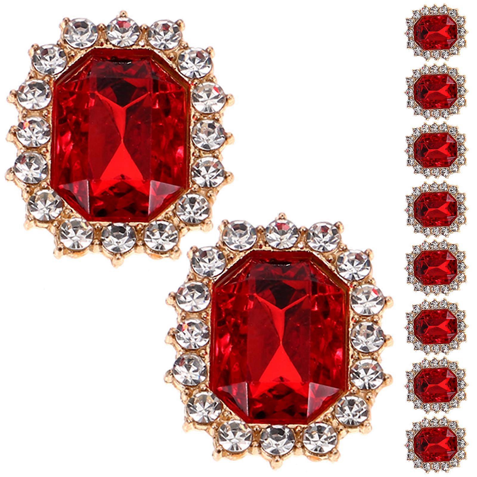 Rhinestone Charms for Craft Projects Easy to Use with Alloy Material Red Color 20 Pcs