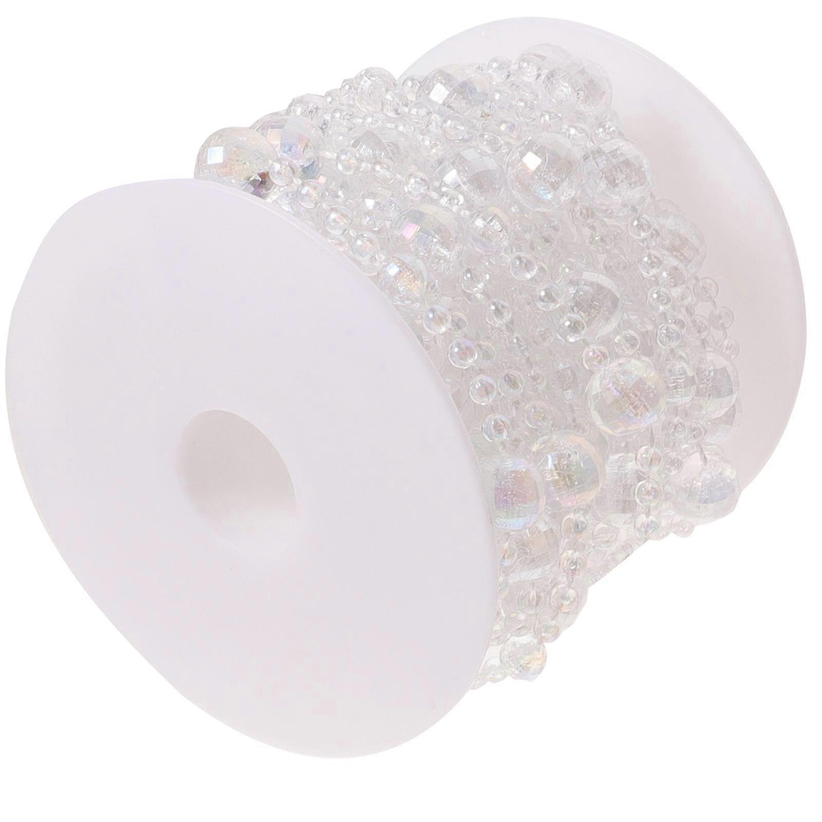 Beads Garland Roll for DIY Decor Assorted Color Plastic Bead Strands Reusable 1 Roll