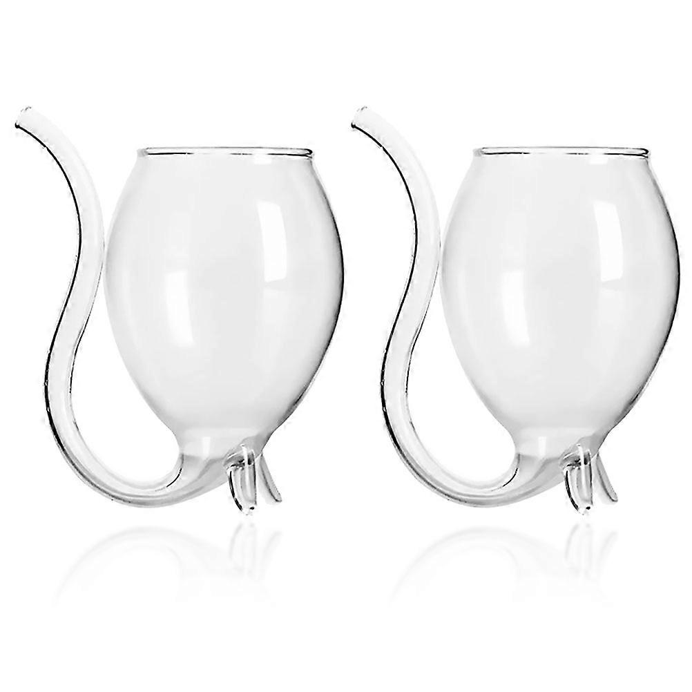 Unique Wine Glasses for Drinking with Stable Design and Temperature Resistance 2 Pieces Transparent Glass