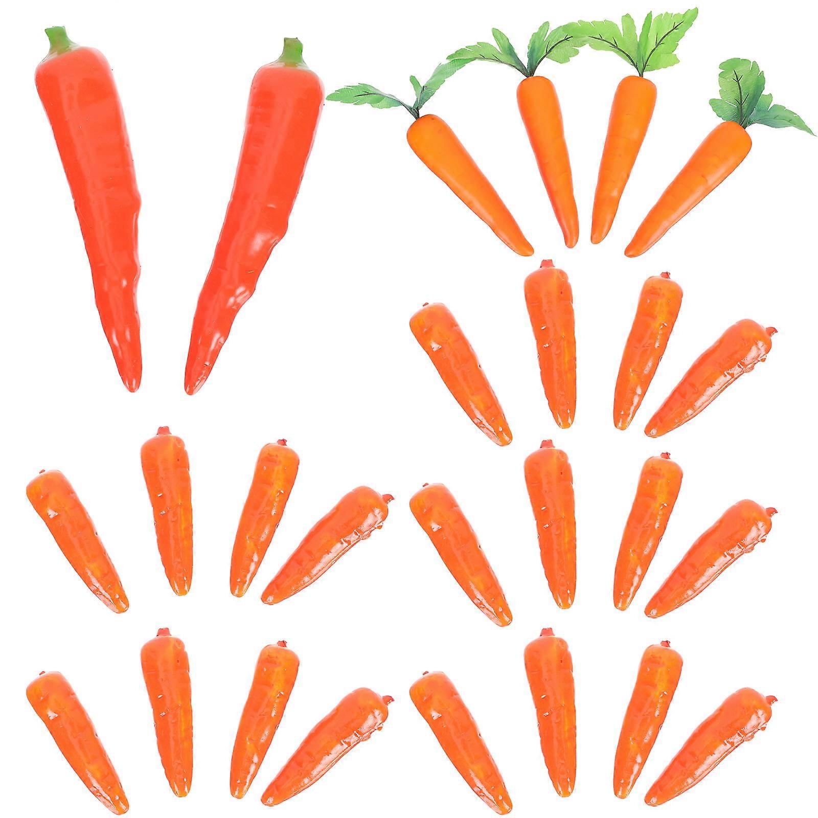 26pcs Easter Artificial Carrots Lifelike Foam & Plastic Decorations for Party, Holiday, and Craft Photography Props