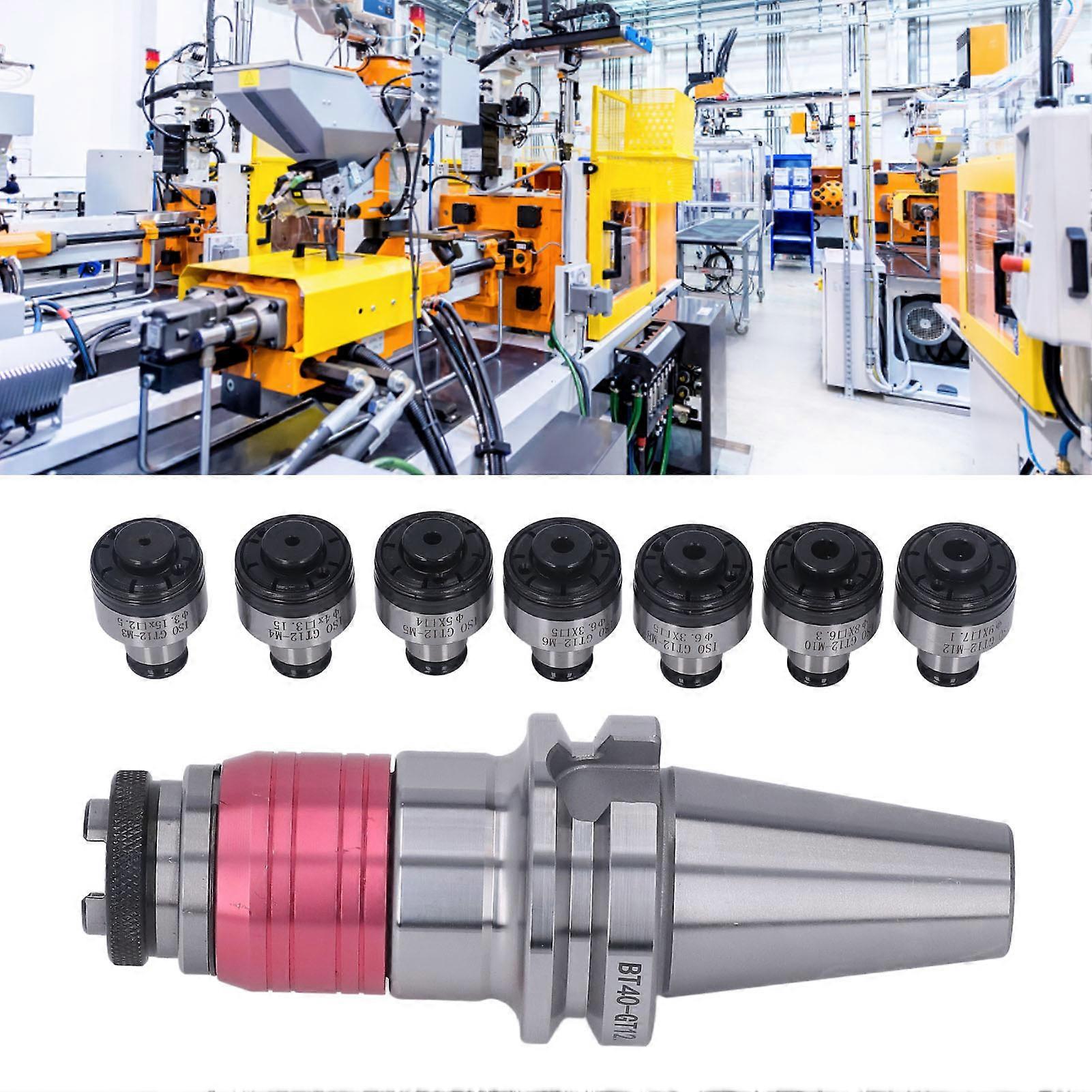 Tapping Collet Set Tool Holder Workholding with 7Pcs Collets CNC Chuck Kit BT40 GT12 