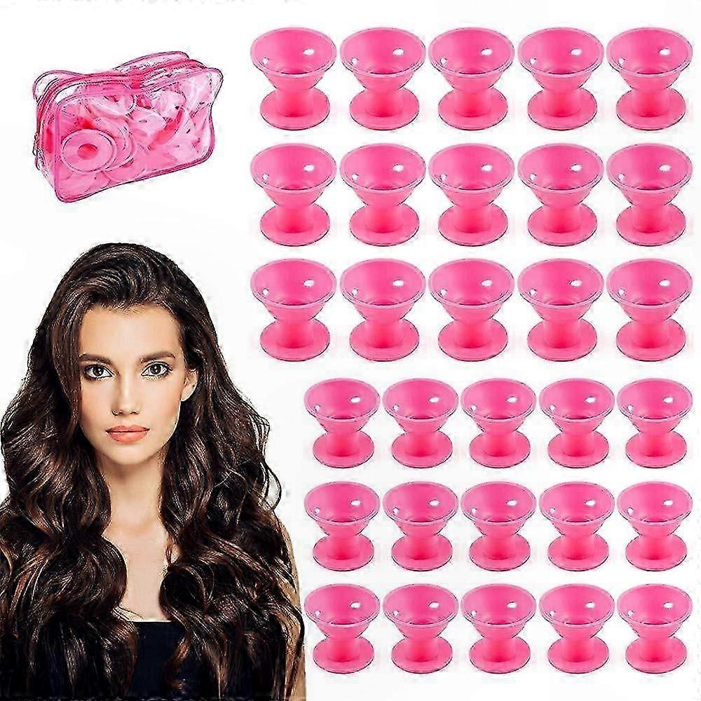 30-Pack Soft Silicone Curlers for Easy Styling and Natural Wave Creation