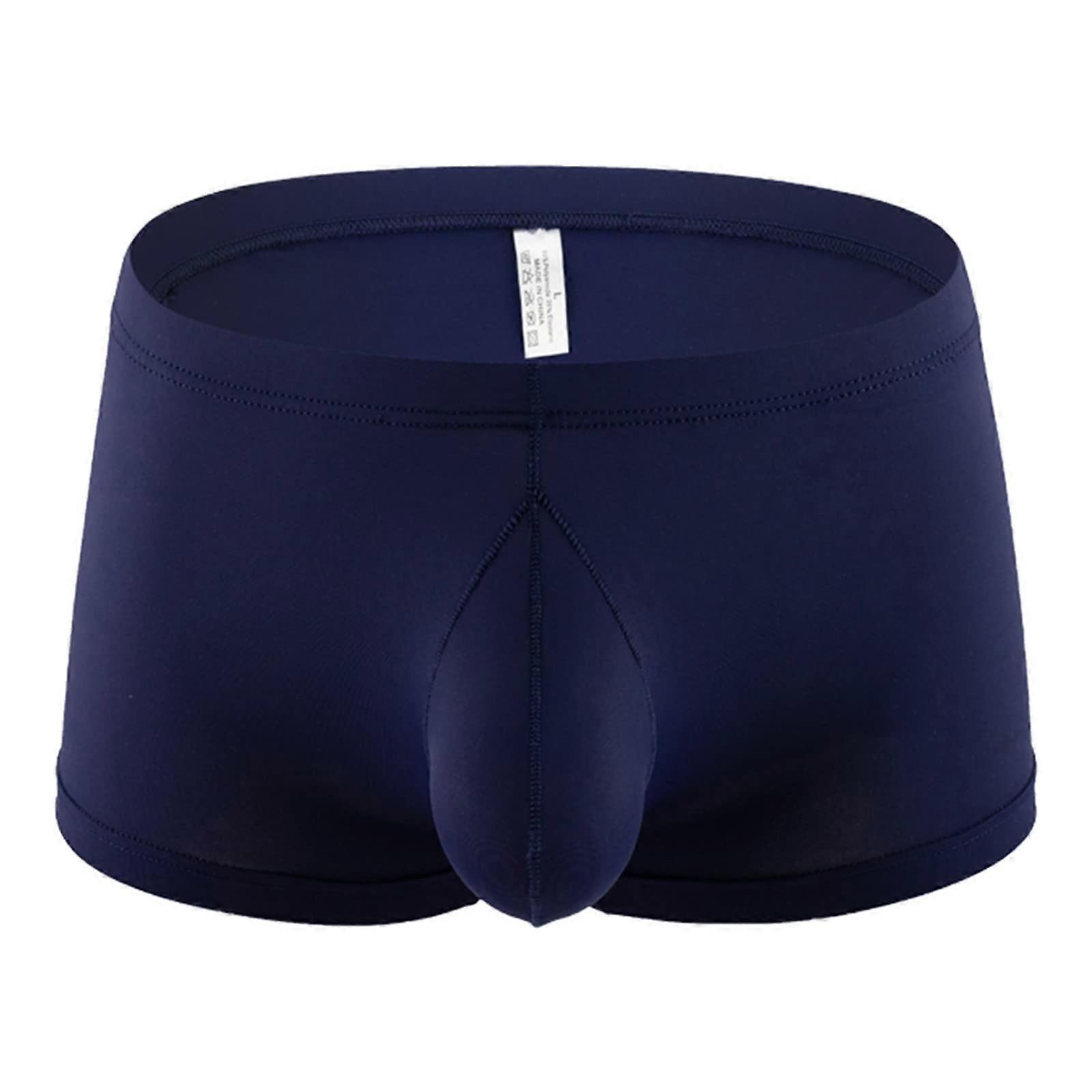 Herrenunterwaesche Leopard Print Cotton Breathable Briefs For Men Navy XXL