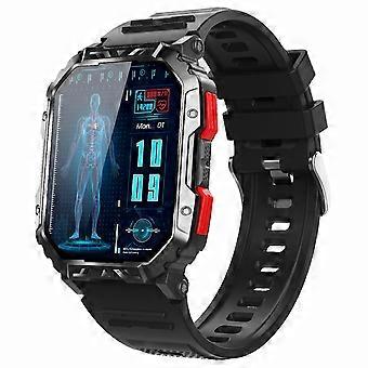 F407 Outdoor Wasserdichte robuste Smartwatch Blutzucker-Herzfrequenzmesser mit Silikonarmband