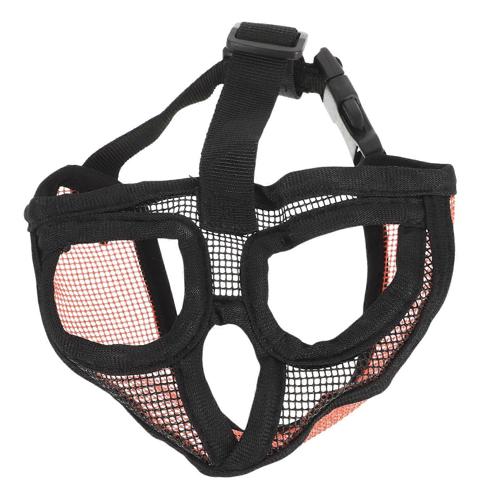 Adjustable Breathable Dog Muzzle Made of Lightweight Nylon Mesh for Small to Medium Dogs, Allows Panting and Drinking, Prevents Biting and Barking