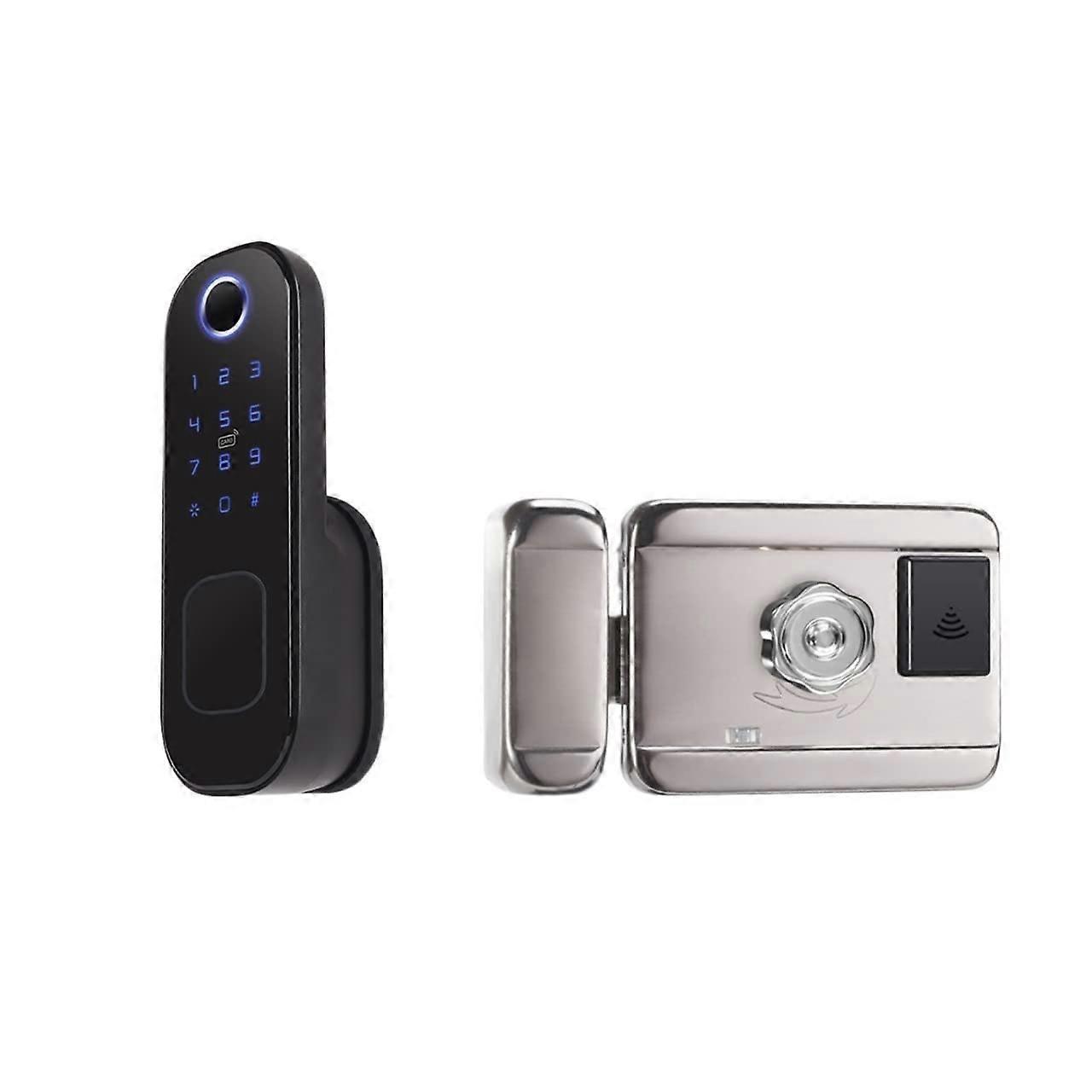 Smart Lock, Tuya Smart Lock Door Fingerprint Lock Smart Home Waterproof Lock Digital Door Lock Password for Hotel Home Security, Durable