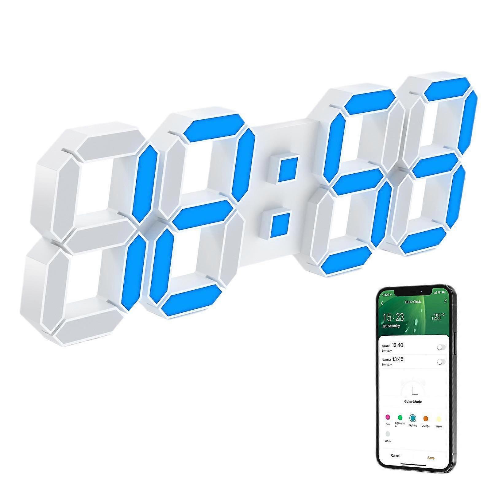 APP Control 3D Led Wall Digital Clock 22.5 x 9.4 x 2.2cm