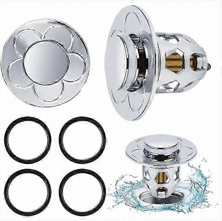 2-Pack Adjustable Pop-Up Sink Drain, 34-40mm Anti-Clog Filter for Kitchen & Bathtub, Universal Drain Stopper with Blockage Prevention, Durable Sink Dr