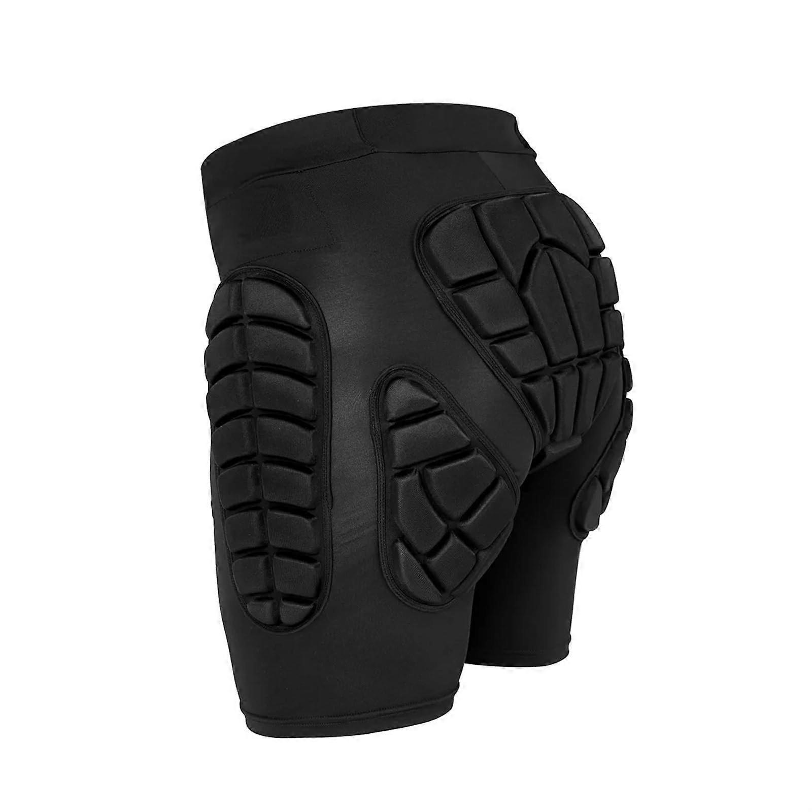 Skiing Protective Padded Shorts 3D Ultrathin Elastic Ski Snowboard Protection H XS Black