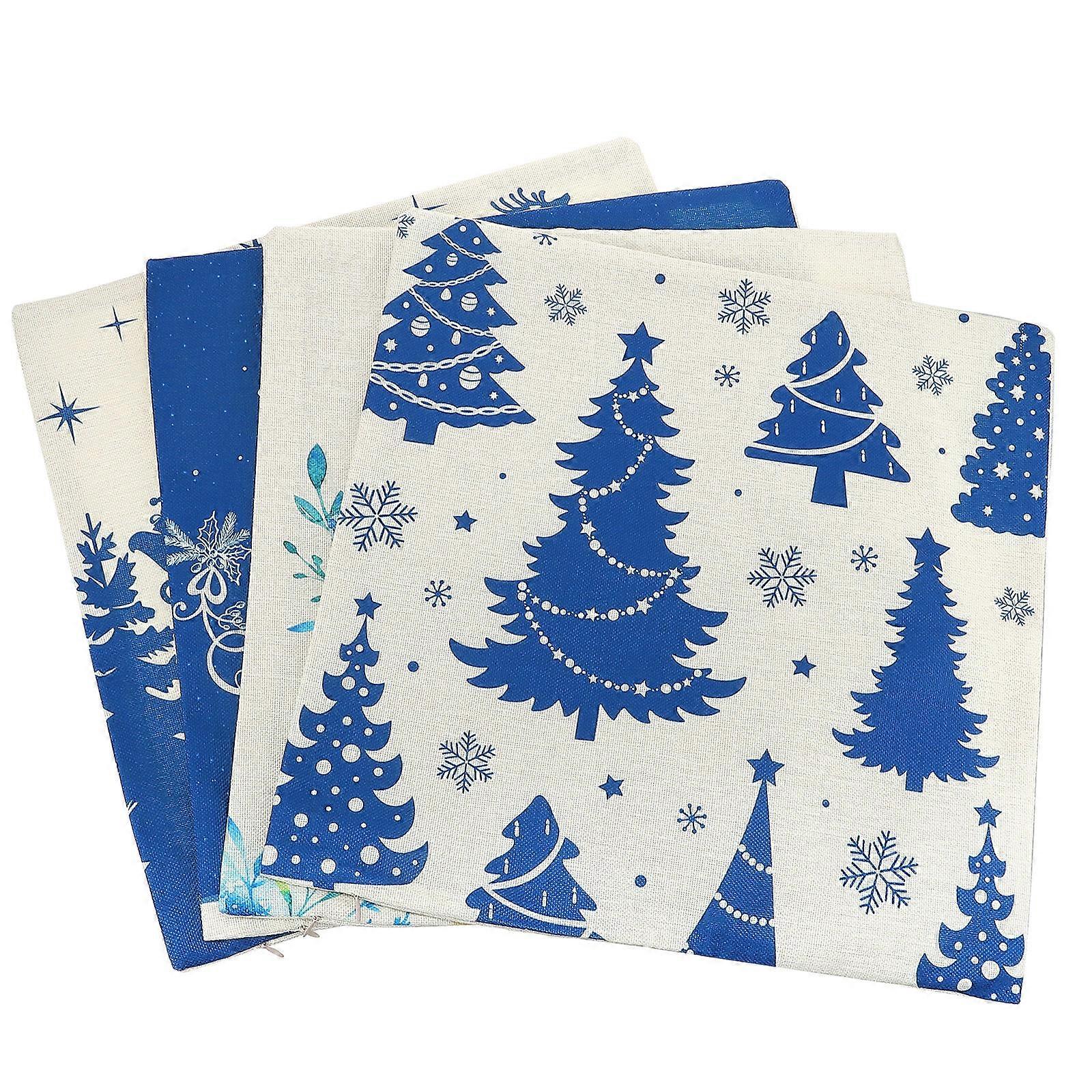 Reindeer Pillow Case Christmas Festival Decorative Pillow Cover Linen Multi Color for