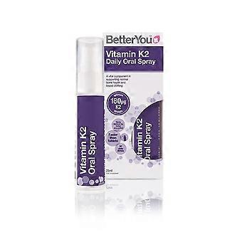 BetterYou Vitamin K2 Oral Spray 25ml - 2 Pack