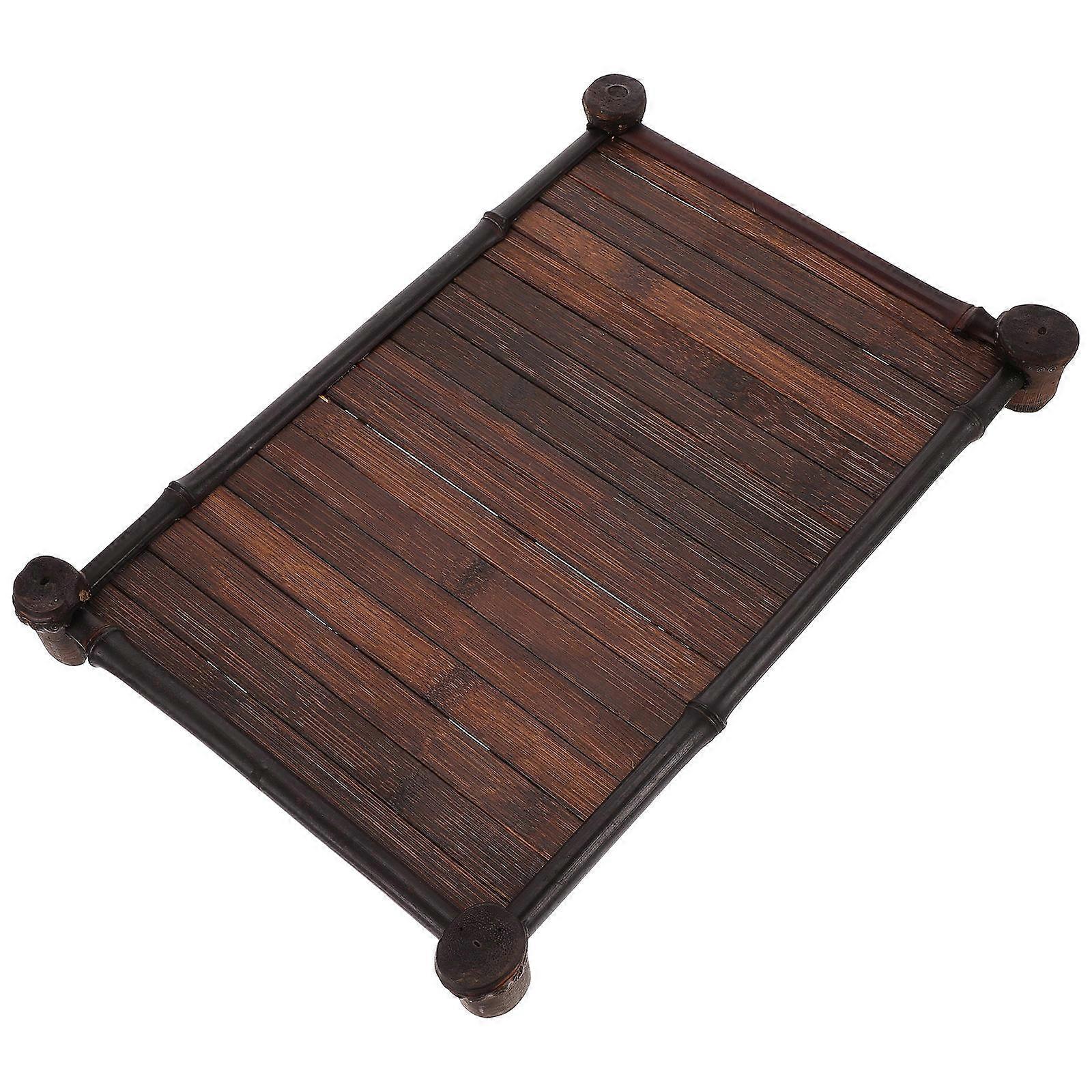 Storage Tray for and Tea Ware Dark Brown Display Stand for Home 1pc