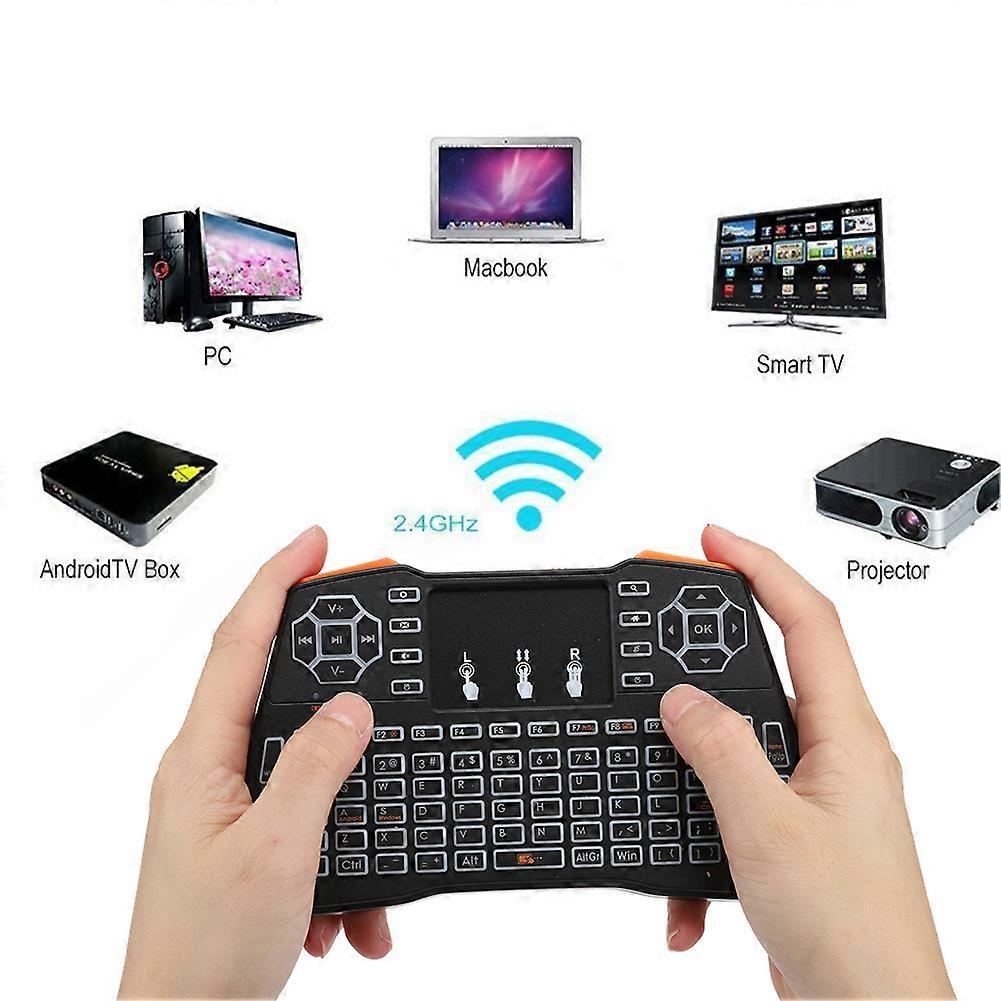 I8 Plus Wireless Keyboard 2.4GHz USB 2.0 3-Color LED Backlight