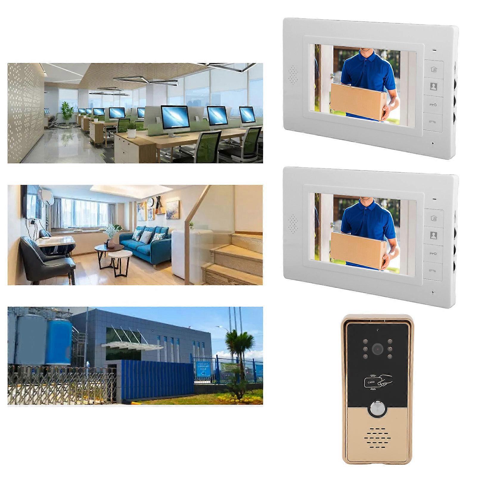 7-inch Color Screen Video Doorbell Intercom System with IR Camera