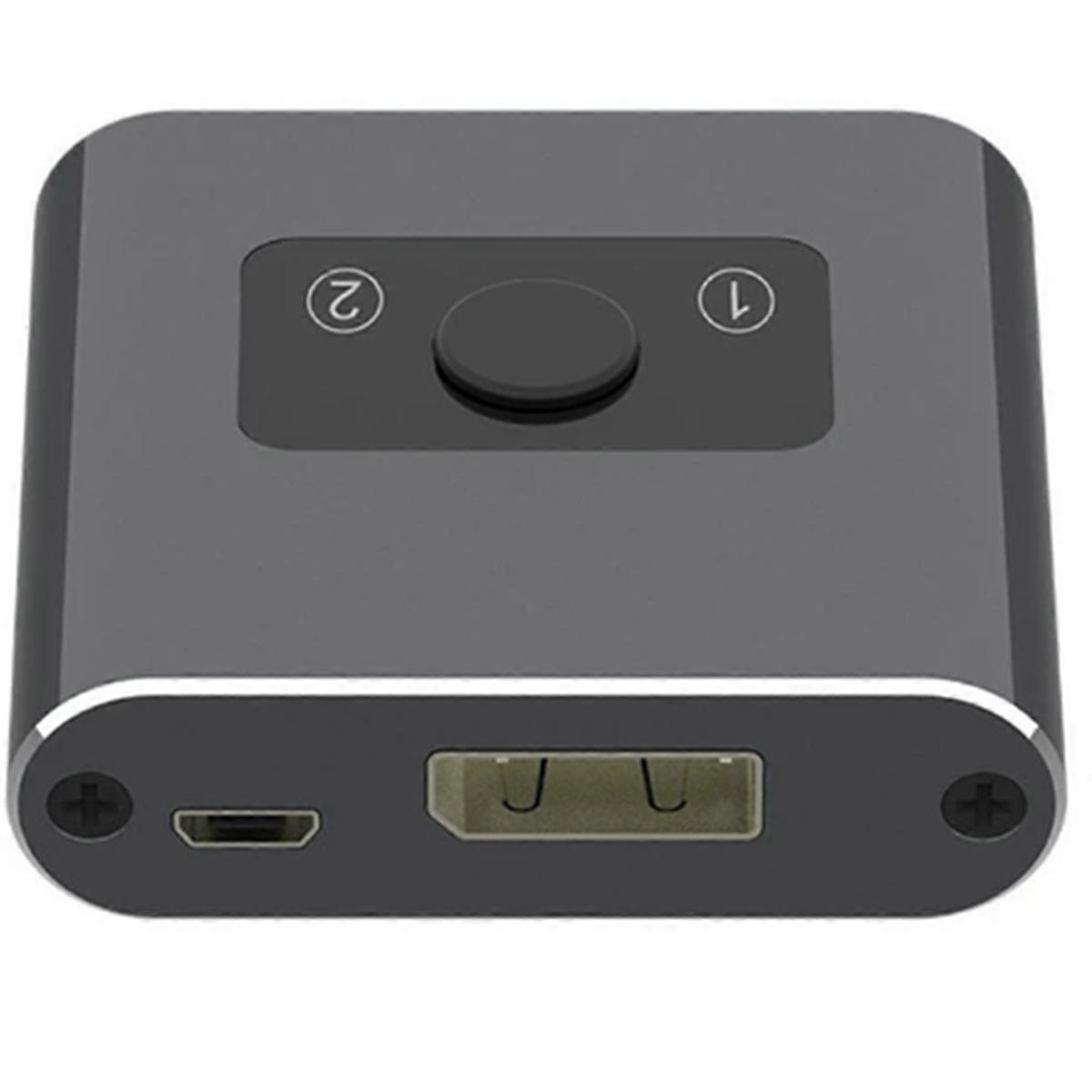 -Compatible Splitter/Switch 2 Port 4K Ultra HD 1 in 2 Out