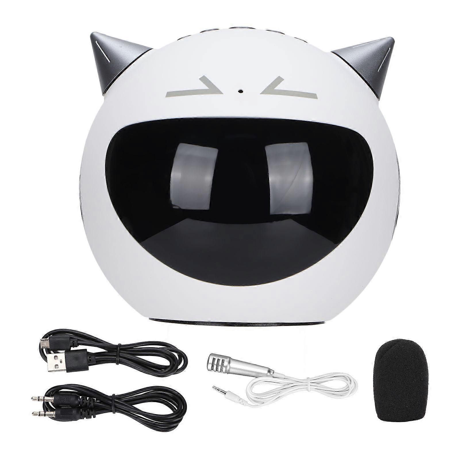 Bluetooth Clock Speaker with Karaoke, LED Display, Memory Card Playback, White