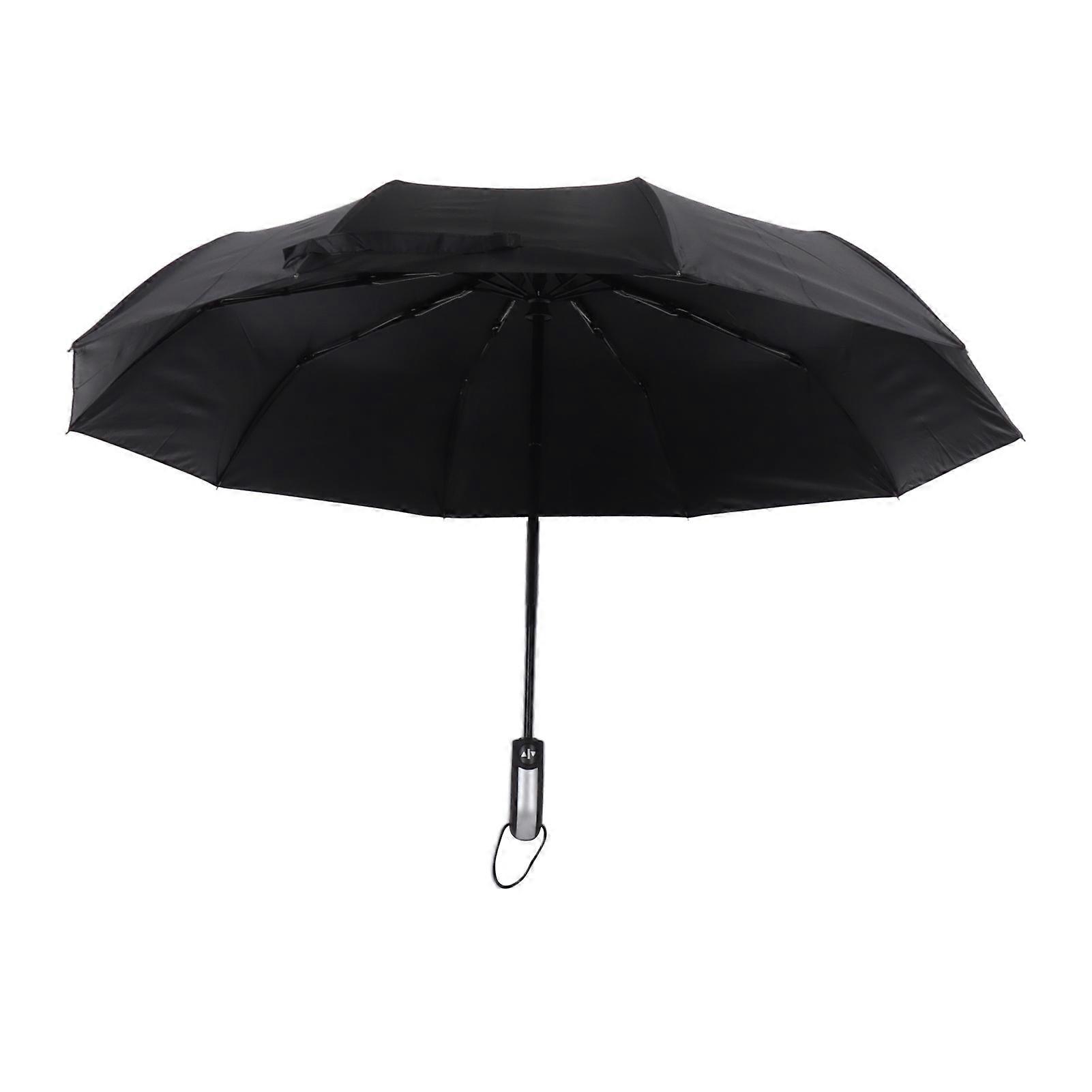 Automatic Folding Windproof Umbrella 34x6x6cm Black Comfortable Grip