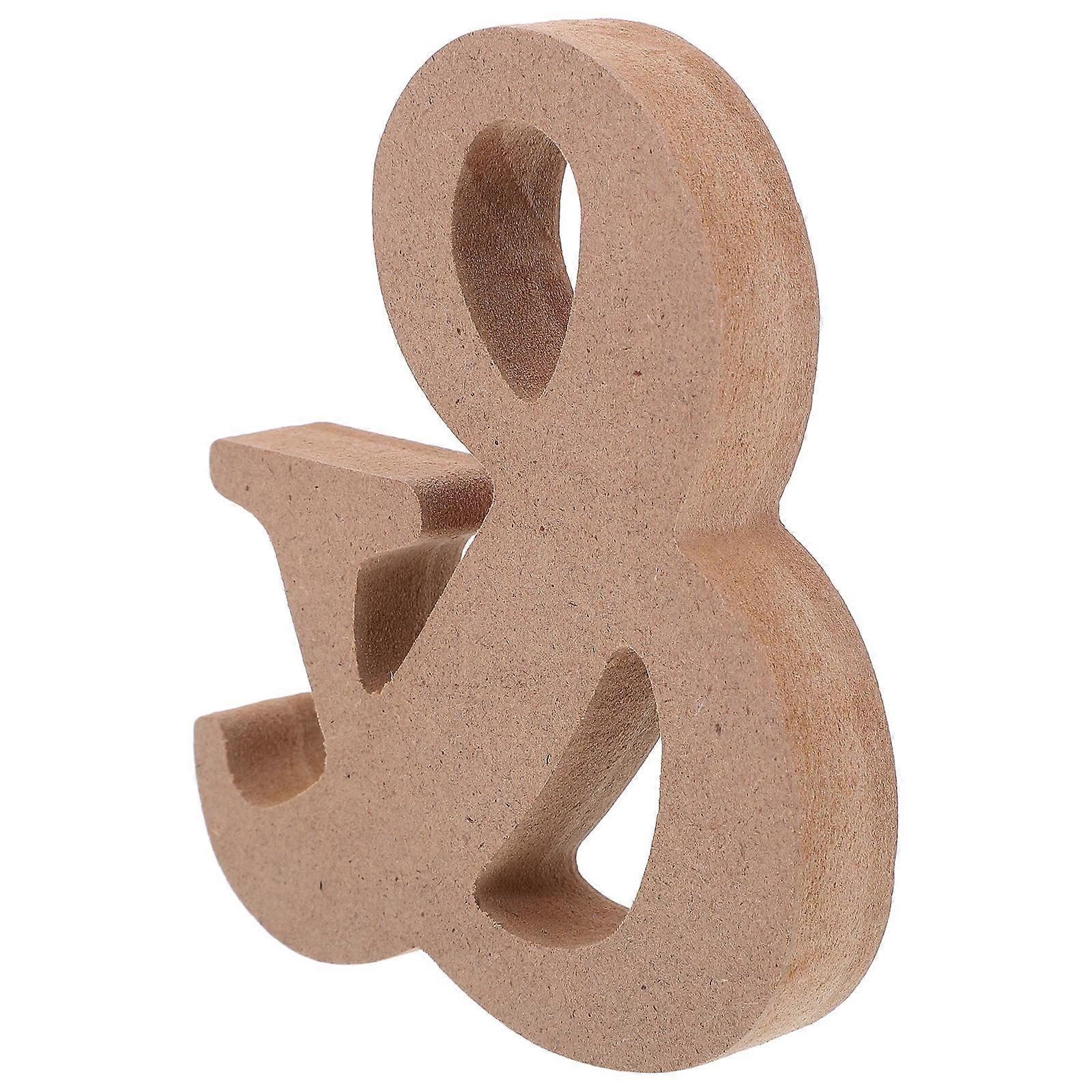 Khaki Wooden Symbol Craft Pieces for Decor Density Board Smooth Surface 10pcs