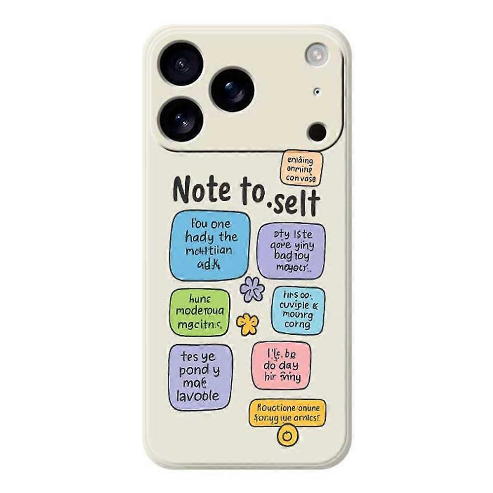 For iPhone 17 Pro Max Case Colored Sticky Notes Pattern Printing Straight Edge TPU Phone Back Cover